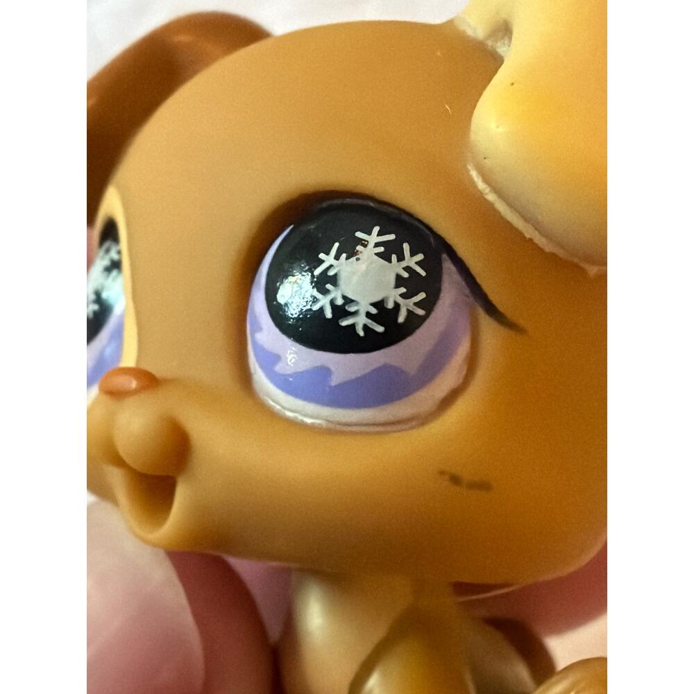 LPS Littlest Pet Shop Puppy #760 Brown Puppy Purple Snowflake Eyes 2007 G2 - Picture 9 of 15